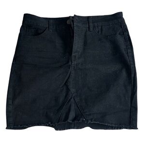 Fashion Nova Black Jean Mini Skirt